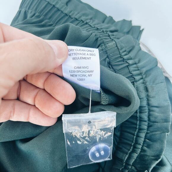 Cami NYC Belkis Charmeuse Silk Bodysuit Blouse Top Pine Satin XS Green - Picture 10 of 10